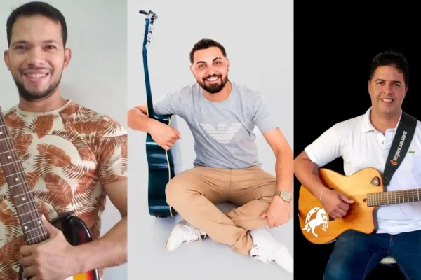 Artistas que integram a programação musical da Feira da Economia Popular de junho, reunidos em montagem fotográfica.