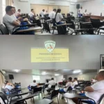 Militares da 17ª Companhia da Polícia Militar participam de treinamento em sala de aula sobre atendimento a crianças e adolescentes vítimas ou testemunhas de violência. Nas imagens, policiais acompanham palestras e apresentação de slides com orientações sobre protocolos de atuação e proteção de direitos.